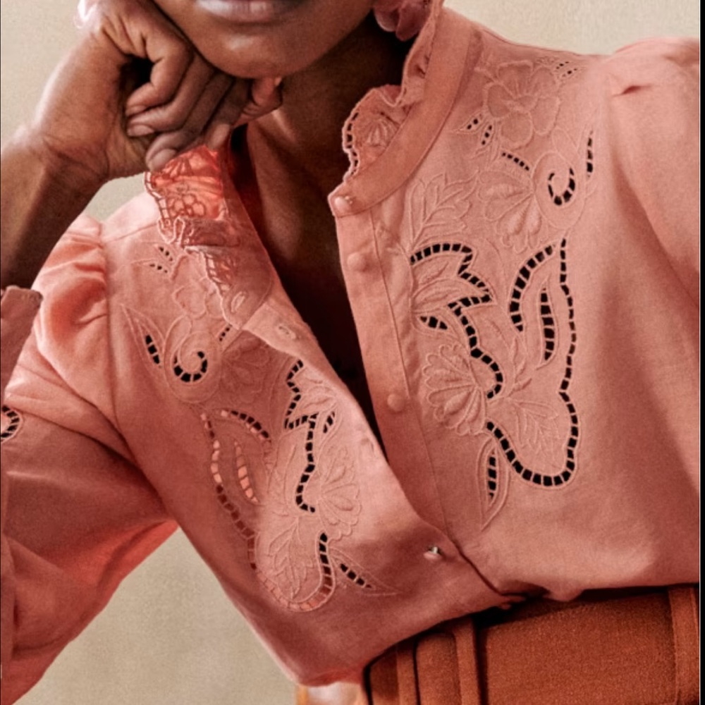 Sézane peach Blush Lilia Shirt Size 6